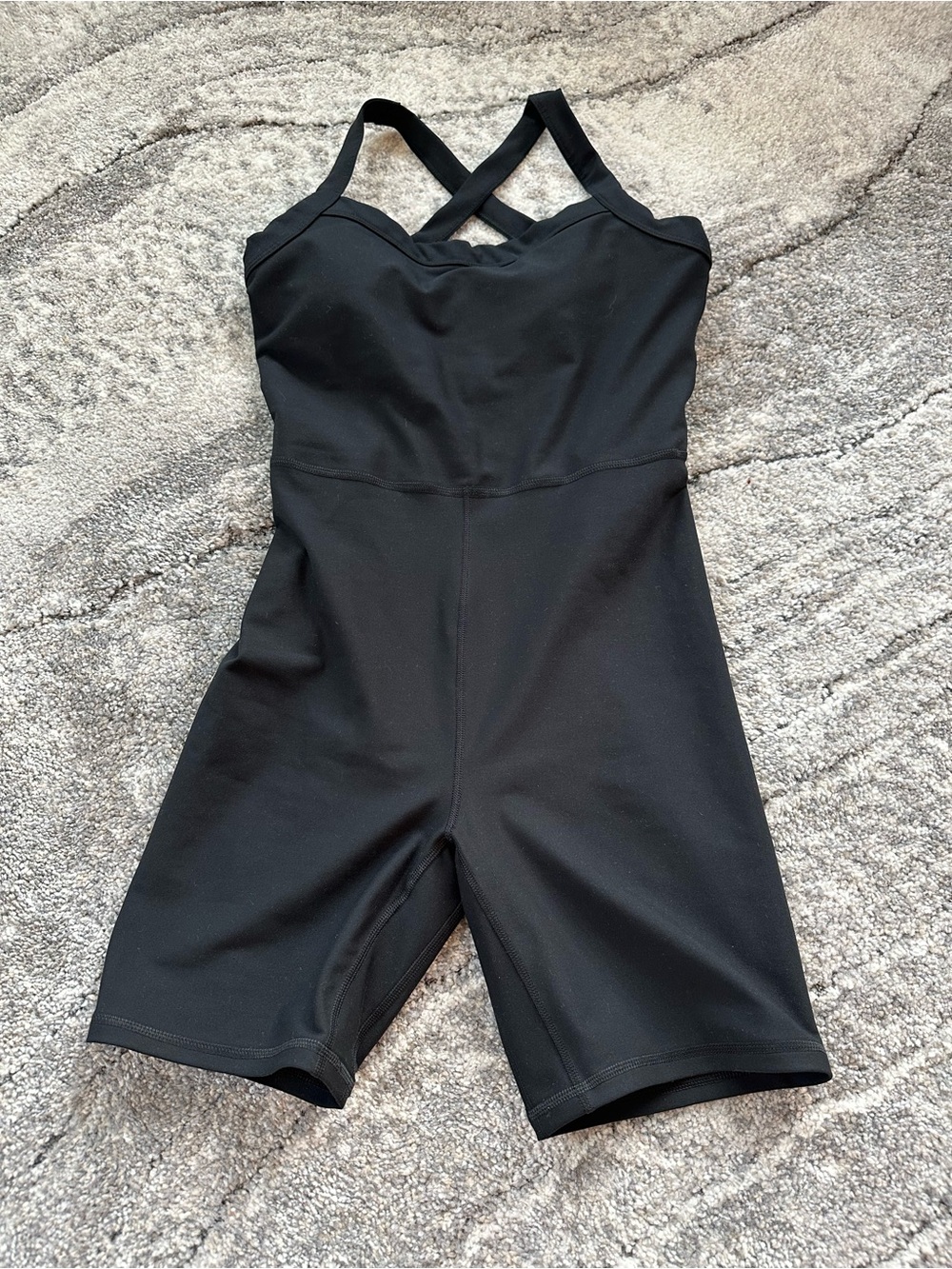 Black Cross‑Back One‑Piece Romper